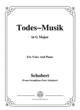 Schubert Todes Musik Op 108 No 2 In G Major For Voice Piano