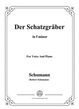 Schumann Der Schatzgrber In F Minor For Voice And Piano
