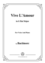 Bactimorc Vive L Amour In G Flat Major For Voice And Piano