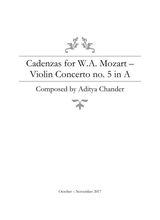 Mozart Violin Concerto No 5 Cadenzas