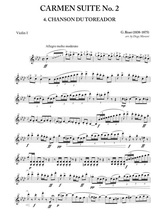 Toreadors Song From Carmen Suite No 2 For String Quartet