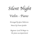 Silent Night Violin Solo In D With Beginner Piano