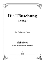 Schubert Die Tuschung Op 165 No 4 In G Major For Voice Piano