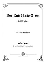 Schubert Der Entshnte Orest In E Major For Voice Piano