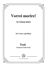 Tosti Vorrei Morire In F Sharp Minor For Voice And Piano