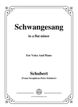 Schubert Schwangesang In A Flat Minor For Voice And Piano