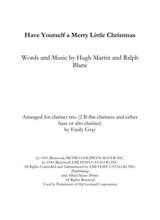Have Yourself A Merry Little Christmas Clarinet Trio