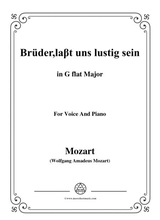 Mozart Brder Lat Uns Lustig Sein In G Flat Major For Voice And Piano