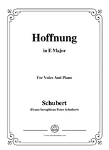 Schubert Hoffnung In E Major For Voice Piano