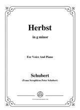 Schubert Herbst Autumn In G Minor D 945 For Voice And Piano