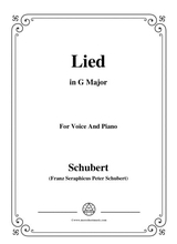 Schubert Lied In G Major For Voice Piano