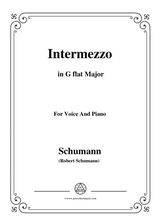 Schumann Intermezzo In G Flat Major For Voice And Piano