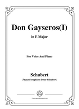 Schubert Don Gayseros I In E Major D 93 No 1 For Voice And Piano