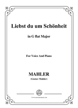 Mahler Liebst Du Um Schnheit In G Flat Major For Voice And Piano