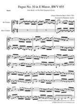 Fugue No 10 In E Minor From Wtc Book 1 For Clarinet Bass Clarinet Duet