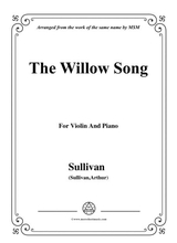 Sullivan The Willow Song For Violin And Piano