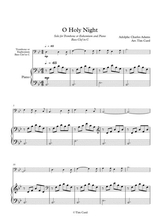 O Holy Night For Solo Trombone Euphonium In C Bass Clef And Piano
