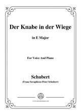 Schubert Der Knabe In Der Wiege In E Major D 579 For Voice And Piano
