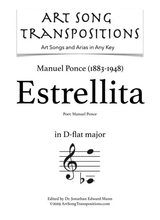 Estrellita Transposed To D Flat Major