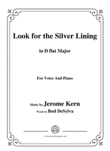 Jerome Kern Look For The Silver Lining In D Flat Major For Voice Piano