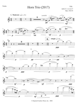 Horn Trio 2017 For Violin Horn And Piano Violin Part