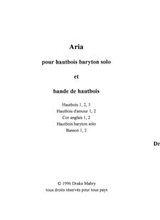 Aria For Bass Oboe And Oboe Band Score