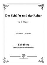 Schubert Der Schfer Und Der Reiter In E Major Op 13 No 1 For Voice And Piano
