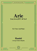 Handel Arie From Serse Hwv 40 No 8 For Voice Piano