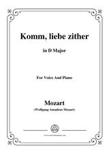Mozart Komm Liebe Zither In D Major For Voice And Piano