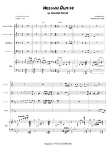 Nessun Dorma For Brass Quartet And Piano Alternate Version