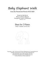 Baby Elephant Walk Flute Duet W Picc