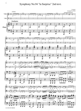 Haydn Symphony No 94 La Surprise 2nd Mvt For Piano Trio Ph201