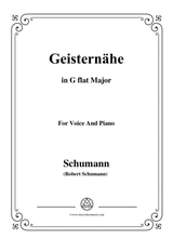 Schumann Geisternhe In G Flat Major Op 77 No 3 For Voice And Piano