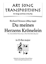 Du Meines Herzens Krnelein Op 21 No 2 Transposed To D Flat Major