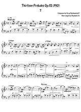 Serge Rachmaninoff 13 Prelude Op 32 No 7 Piano Easy Intermediate Arrrangment