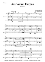 Ave Verum Corpus W A Mozart Wind Trio
