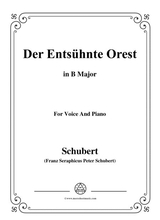 Schubert Der Entshnte Orest In B Major For Voice Piano
