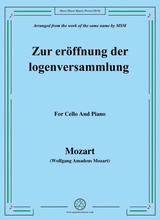 Mozart Zur Erffnung Der Logenversammlung For Cello And Piano