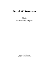 David W Solomons Suite For Alto Recorder And Piano