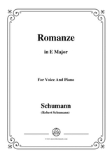 Schumann Romanze In E Major For Voice And Piano