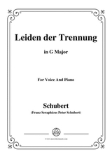 Schubert Leiden Der Trennung In G Major For Voice Piano