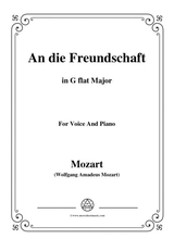 Mozart An Die Freundschaft In G Flat Major For Voice And Piano