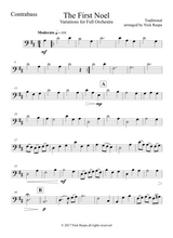 The First Noel Variations For Full Orchestra Contrabass Part