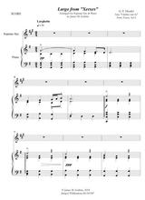 Handel Largo From Xerxes For Soprano Sax Piano