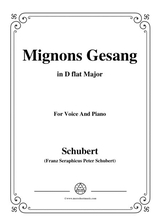 Schubert Mignons Gesang In D Flat Major For Voice Piano
