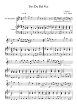 Bist Du Bei Mir Johann Sebastian Bach For Alto Saxophone Piano