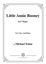 Michael Nolan Little Annie Rooney In F Major For Voice Piano
