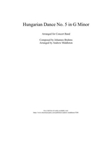 Hungarian Dance No 5 In G Minor Arranged For Concert Band