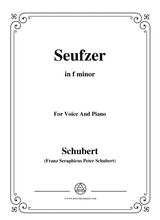 Schubert Seufzer In F Minor D 198 For Voice And Piano