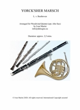 Yorckscher Marsch By L V Beethoven For Woodwind Quintet Opt Alto Sax